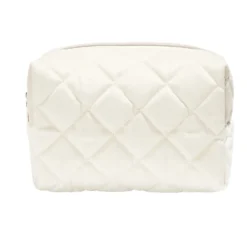 Pochette à cosmétiques en velours beige ou bleu 19x9xH12cm