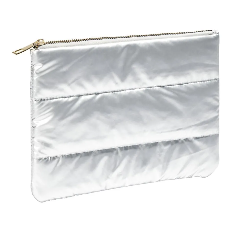 Pochette à cosmétiques matelassée design doudoune 25x18cm - 3 coloris