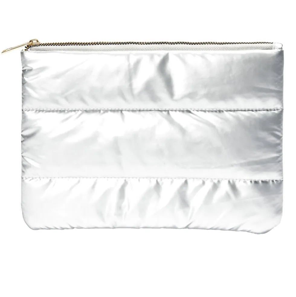 Pochette à cosmétiques matelassée design doudoune 25x18cm - 3 coloris