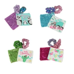Pochette à cosmétique x2 + Élastique assorti x2