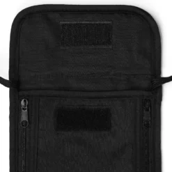 Pochette de voyage tour de cou unie noire