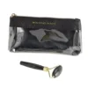 Pochette maquillage avec roll on pierre jade noir et doré L18cm
