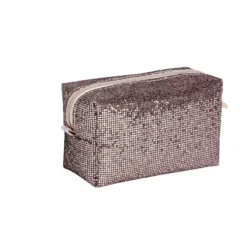 Pochette pailletée rectangulaire 15x7xH9cm - 2 modèles rose ou noir