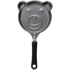 Poêle à pancake forme ourson gris et noir L15cm