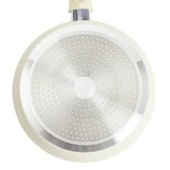 Poêle poignée effet bois aluminium et céramique beige Ø24cm