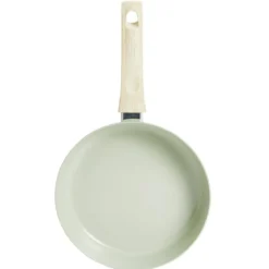Poêle poignée effet bois aluminium et céramique vert Ø24cm