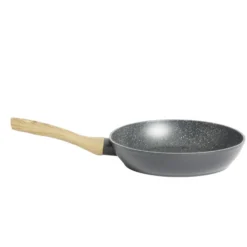 Poêle tous feux dont induction aluminium noir et poignée bois Ø24cm
