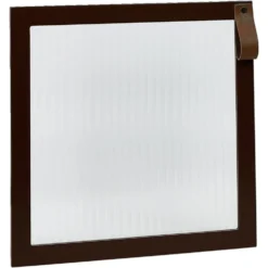 Porte Box Cube 32,2xH32,2x1,2cm bois marron et verre transparent