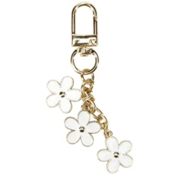 Porte-clé avec fleurs en métal L8,5cm (2 modèles)