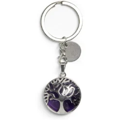 Porte clé avec médaillon arbre de vie - 3 coloris