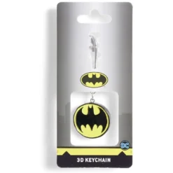 Porte-clé Batman caoutchouc noir et jaune Ø3,5cm