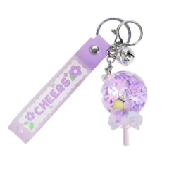 Porte-clé enfant forme sucette bonbon kawaii plastique 7x4xH11cm (3 modèles)