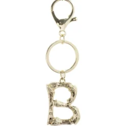 Porte clé lettre alphabet dorée