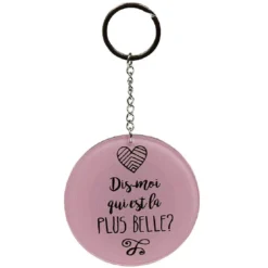 Porte clé miroir avec inscription message