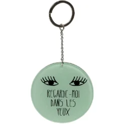 Porte clé miroir avec inscription message