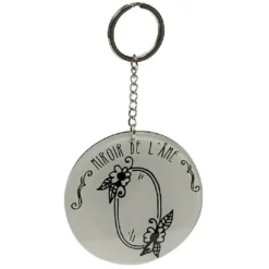 Porte clé miroir avec inscription message