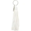 Porte-clé pompon forme embrase blanc