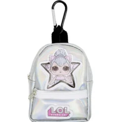 Porte clé sac à dos LOL avec accessoires papeterie L6xH10cm