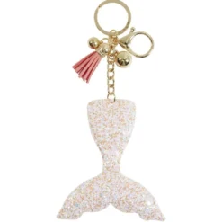Porte-clé sirène pailletté plastique