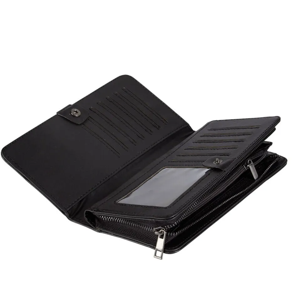 Porte feuille rectangulaire femme pu simili noir