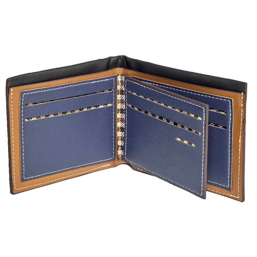 Portefeuille simili 9x11,5cm - 2 modèles marron ou noir