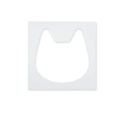 Porte pour Box Cube ouverture tête de chat bois blanc 32x32cm