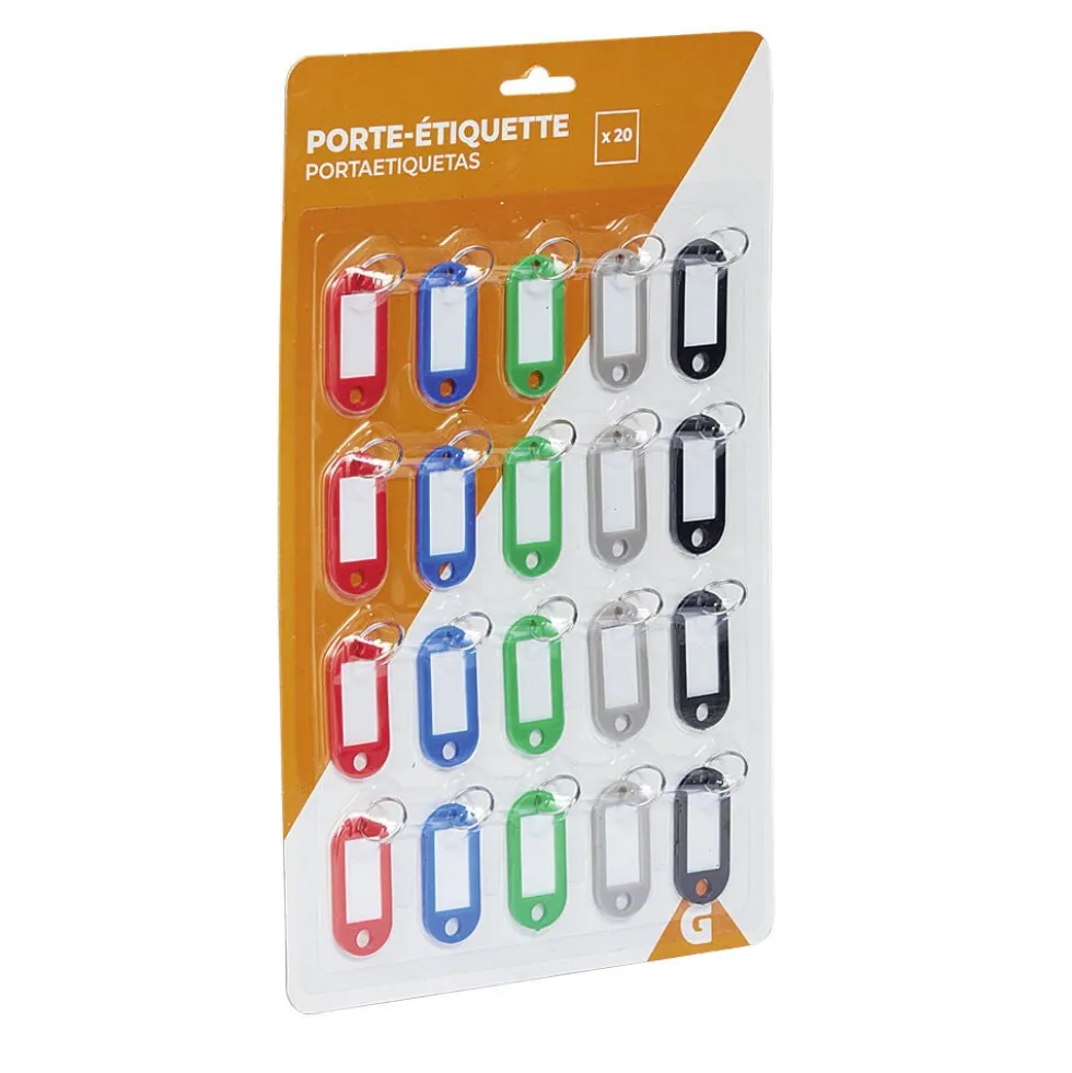 Porte-étiquette 5 couleurs x20