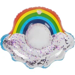 Porte verre gonflable arc-en-ciel à paillettes 20x20cm