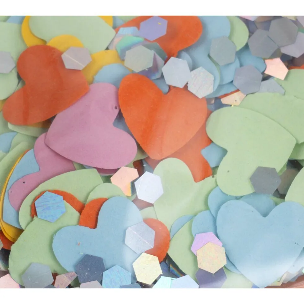 Porte-verre gonflable Funky forme coeur intérieur paillettes multicolores 17x20cm