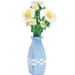 Pot avec fleurs en bloc de construction - 3 modèles