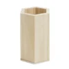 Pot à crayon en bois hexagonal à personnaliser Ø7,5x10cm
