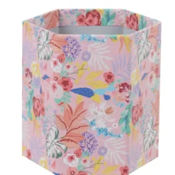 Pot à crayon hexagonal motif floral