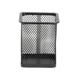 Pot à crayon métal mesh noir ou blanc 8x8cm