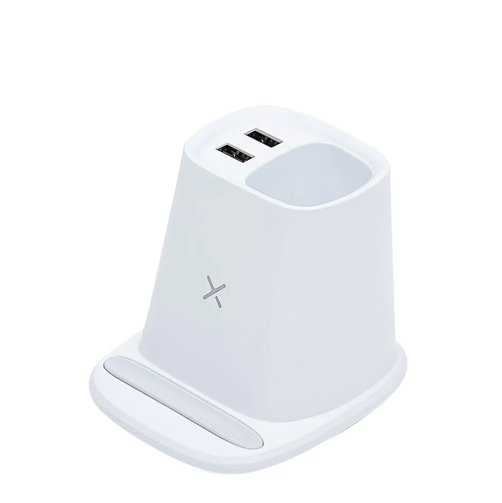 Pot à crayons avec chargeur sans fil et 2 ports USB
