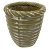Pot de ciment rond contour aspect tressé