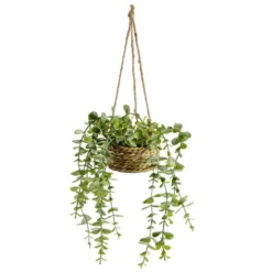 Pot de plante verte artificielle tombante Ø9xH30cm (3 modèles)