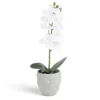 Pot orchidée artificielle blanche H31cm