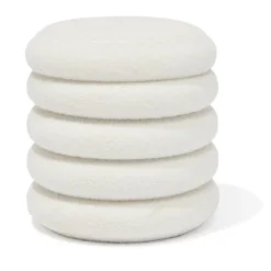 Pouf coffre Clara curly effet laine bouclée blanc Ø40xH40 cm