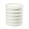 Pouf curly Clara rond effet laine bouclée beige Ø38xH42cm