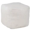 Pouf Haly tissu côtelé beige 40x40xH40cm