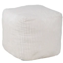 Pouf Haly tissu côtelé beige 40x40xH40cm