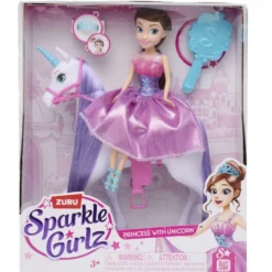 Poupée avec licorne Sparkle avec accessoires violet