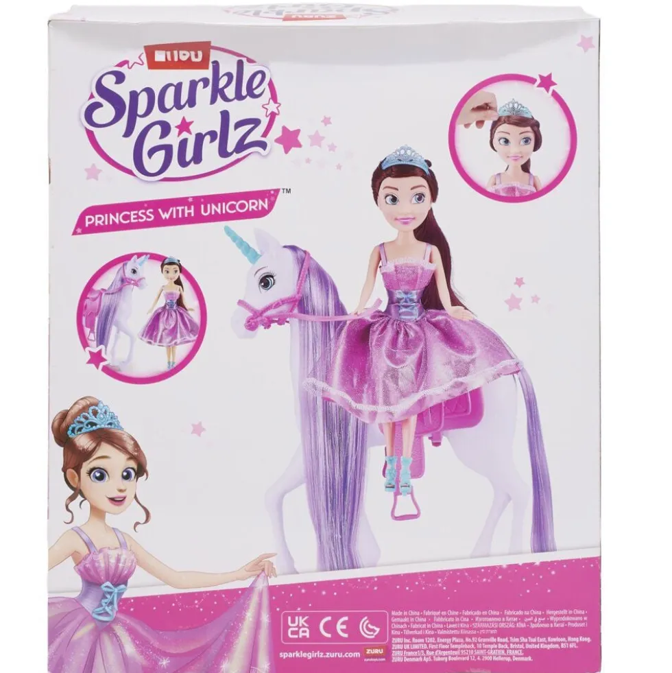 Poupée avec licorne Sparkle avec accessoires violet