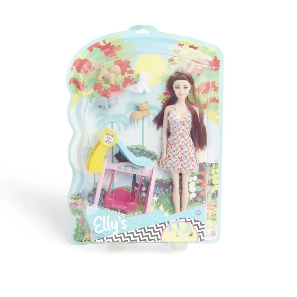 Poupée mannequin Elly's avec fillette et animaux