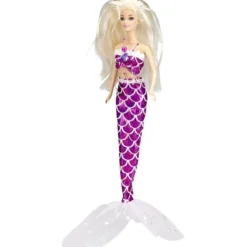 Poupée mannequin sirène plastique H30cm (2 modèles)