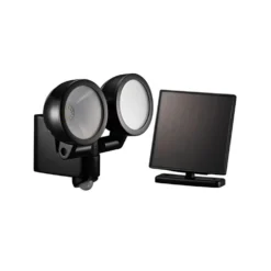 Projecteur LED solaire détecteur de mouvement 2 spots ronds
