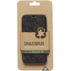 Protection folio pour Iphone X/XS plastique recyclé