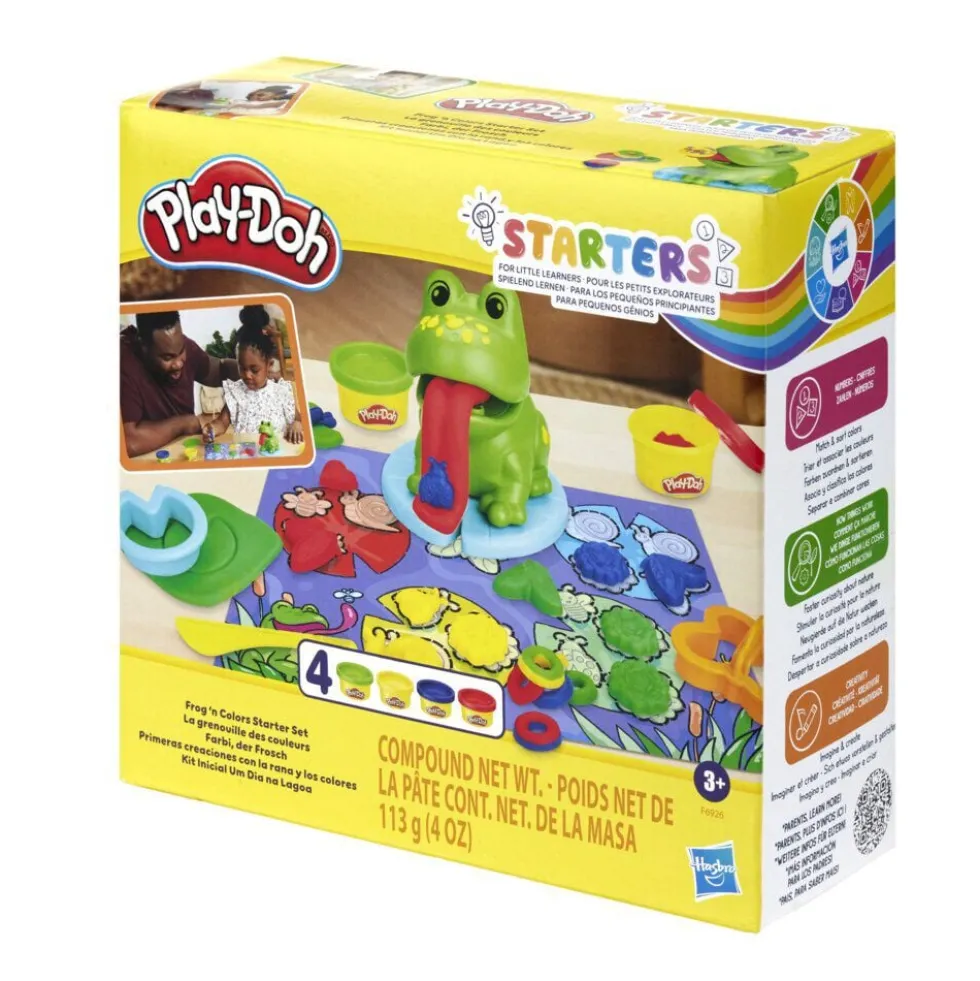 Pâte à modeler Play-Doh 4 pots avec moule et grenouille
