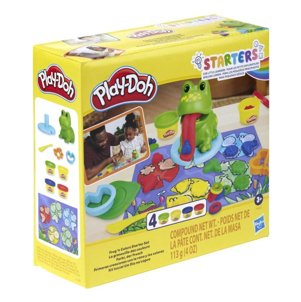 Pâte à modeler Play-Doh 4 pots avec moule et grenouille