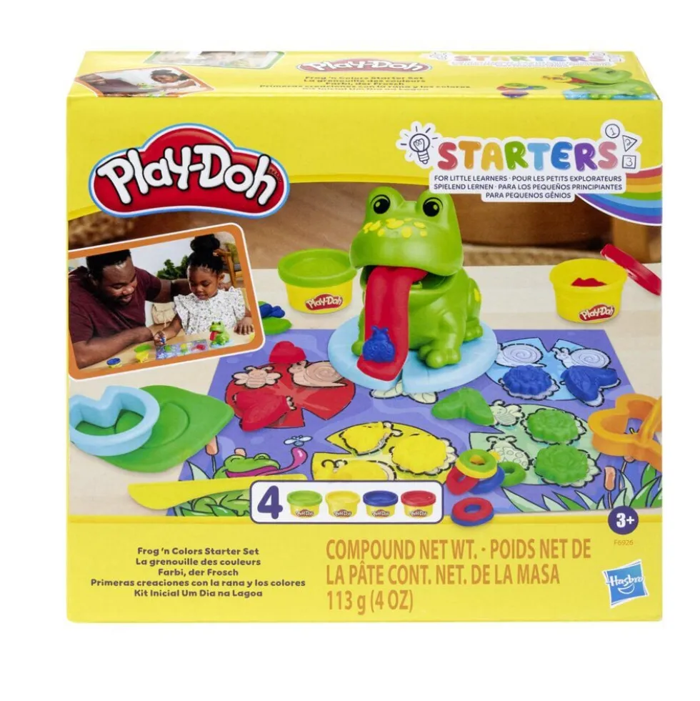 Pâte à modeler Play-Doh 4 pots avec moule et grenouille